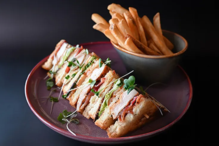 Delicious Mile High Club dish at Tonic Kitchen + Bar in Calgary, AB